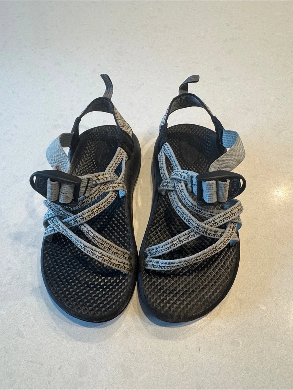Chaco Kids Black Sandals with Light Gray Straps